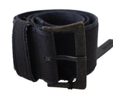 Ermanno Scervino Black Leather Wide Buckle Waist Luxury Belt -   -  Ermanno Scervino.
